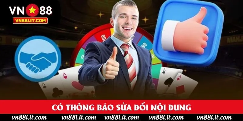 Có thông báo sửa đổi nội dung